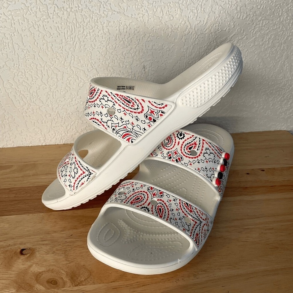 Crocs Paisley Slide Americana Sandal Unisex Adults Women10/Men8 Vietnam Rubber